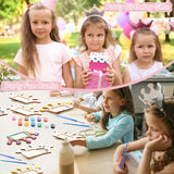 Blueweenly 12 Pcs DIY Picture Frame Painting Craft Kits for Kids Wooden Crown Princess Party Favors Paint and DIY Your Own Frame with 88 Cell Rhinestone Stickers 12 Color Paint for Girls Birthday Blueweenly