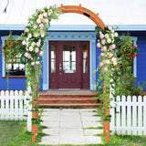 Giantex 7.7FT Wooden Garden Arbor Trellis, Outdoor Pergola Arch with Climbing Plant Support, Wood Wedding Arch for Ceremony, Pathway, Birthday Party, Garden Décor, Weather-Resistant, Easy Assembly Giantex