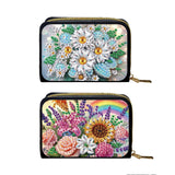 DoxQcs Credit Card Coin Holder, DIY Diamond Art Painting Leather Zipper Card Case Wallet for Women-2PCS DoxQcs