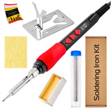 Soldering Iron Kit, 60W 120V Digital LED Display 5-in-1, Solder Wire, Flux Rosin Paste, Mini Stand, Sponge, Portable Fast Heating Welding Tool for Electric Repair Hobby DIY from Plusivo Plusivo
