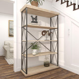 Deco 79 Industrial Wood Shelving Unit, 72 x 48 x 17 Inches, Brown/Iron Deco 79