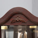 Lighted Corner Curio Cabinet with Tempered Glass Doors and Shelves, 72"H Glass Display Cabinet with Curved Top Carving, Light Bulb Included, Rack for Liquor Storage and Living Room (Dark Cherry) Eyisean