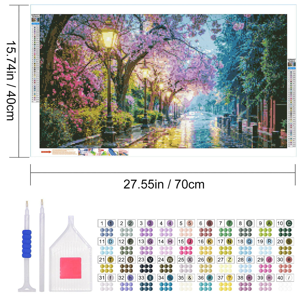 JOOZ Large Diamond Painting Kits for Adults DIY 5D City Street Scene Diamond Art Kits for Adults Full Drill Diamond Painting Flowers Gem Painting Kits for Gift Home Wall Decor 27.5x15.7 Inch JOOZ