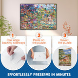 Nariolar Ultra-Adhesion Transparent Puzzle Glue Sheets, 32 Puzzle Saver Sheets for Preserving Up to 4x1000-Piece Jigsaws Nariolar