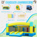 HOMMOW Big Bounce House,15 x 14.8 FT Inflatable Bounce Castle for Kids 3-12,Outdoor/Indoor Bouncy House with Blower,Slides,Obstacles,Trampolines,Basketball Hoop HOMMOW