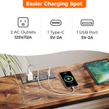 SUPERJARE Console Table with Outlet, 63 Inch Sofa Table with Charging Station, Narrow Entryway Table, Skinny Hallway Table, Behind Couch Table, for Living Room, Plants - Rustic Brown SUPERJARE