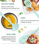 Kitchen Utensils Set-12 Pieces Silicone Cooking Utensils Set (Dishwasher Safe) 392°F Heat Resistant Spatula Set,Kitchen Utensil Set for Nonstick Cookware,Best Kitchen Tools with Holder Pranski