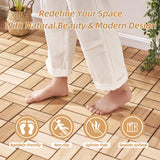 bingaai 10 Pcs Cedar Wood Interlocking Deck Tiles 12" x 12", Cedar Sauna Floor Mat Natural Finish, Wooden Floor Tiles for Balcony, Backyard, Sauna, Patio, Spa Floors, Indoor and Outdoor Use (Style B) bingaai