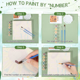 MotiMind 12 Sets Framed Paint by Number Kit for Adults with 12 Wooden Easels, 12 Disposable Apron, 12 Pigment 12 Brush, 12 Palette, DIY Acrylic Paint by Number Kits for Party(Flower) MotiMind