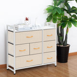 AZL1 Life Concept 7-Drawer Dresser 3-Tier Storage Organizer, Tower Unit for Bedroom/Hallway/Entryway/Closets-Sturdy Steel Frame, Wooden Top, Removable Fabric Bins, Ivory AZL1 Life Concept