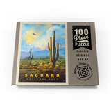 MyPuzzle Saguaro National Park: Desert Daybreak, Vintage Poster - Premium 100 Piece Jigsaw Puzzle for Adults MyPuzzle.com