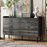 LYNSOM Dresser for Bedroom, 6 Drawer Grey Dresser with Wide Drawer and Metal Handles, Modern Dressers & Chests of Drawers for Hallway Entryway LYNSOM