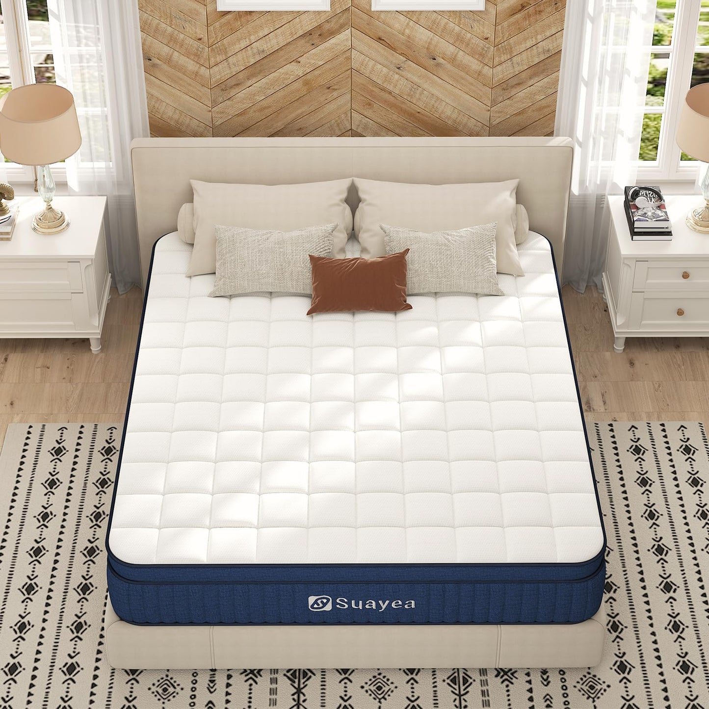 California King Mattress 12 Inch, Cal King Mattress in a Box, Hybrid Mattress, Ultimate Motion Isolation with Memory Foam and Pocket Spring, Strong Edge Support, Medium Firm