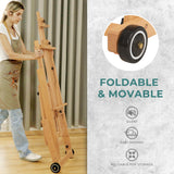 VISWIN Studio H-Frame Easel, Tilting Flat & Adjustable Beech Wood Art Easel for Painting, Movable Large Easel Stand for Adults, Artists, Hold 1 or 2 Canvas up to 78" - Natural VISWIN