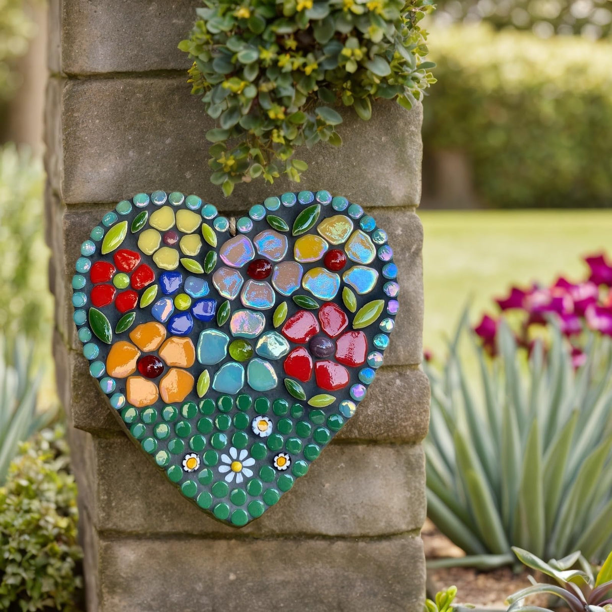 Youway Style Flower Mosaic Tiles for Crafts Bulk,1LB Iridescent Mosaic Tiles Supplies, Petal Mosaic Pieces for Garden Decoration,DIY Glass Mosaic Crafts Youway Style