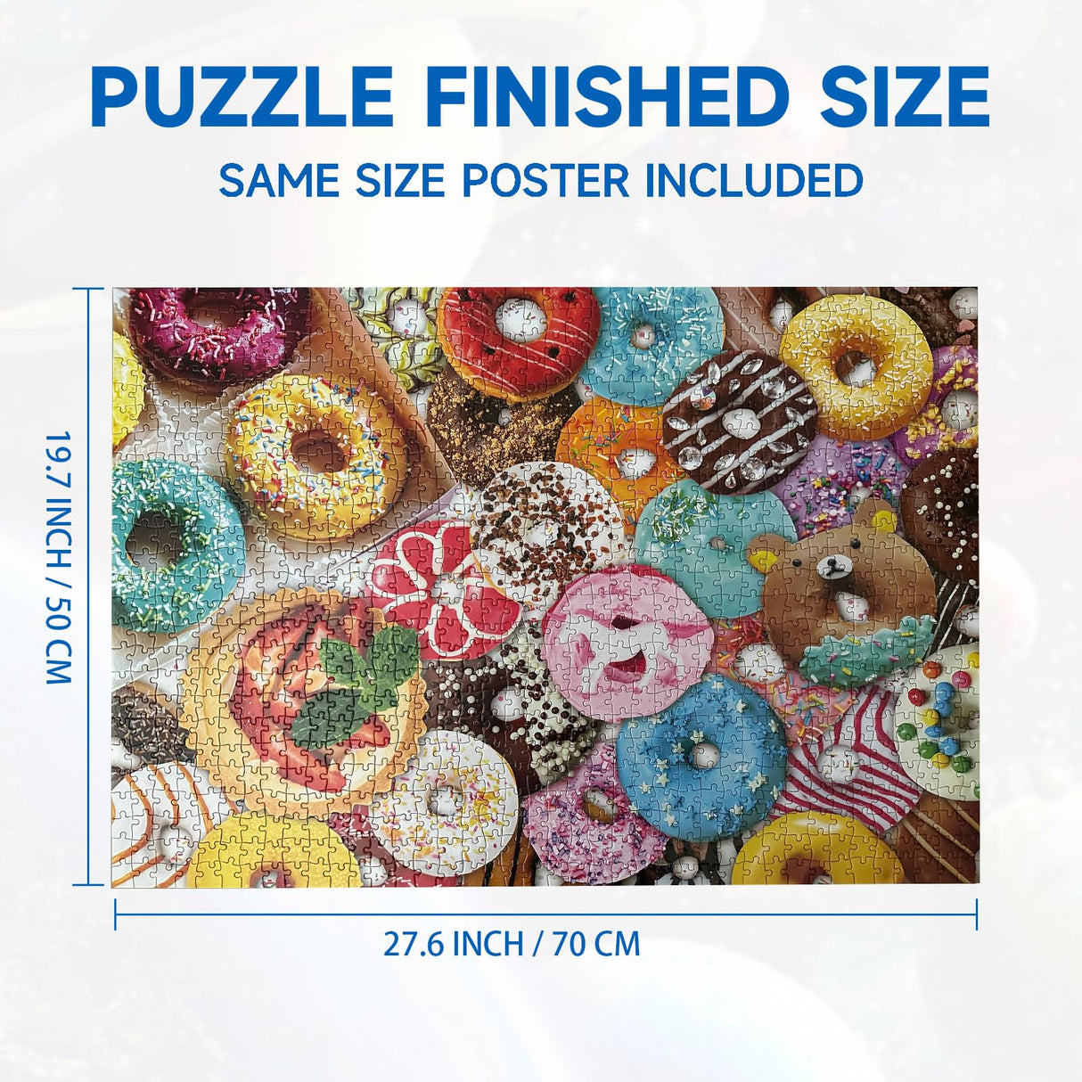 Jigsaw Puzzles 1000 Pieces for Adults, Families (Colorful Donuts) Pieces Fit Together Perfectly Nattork