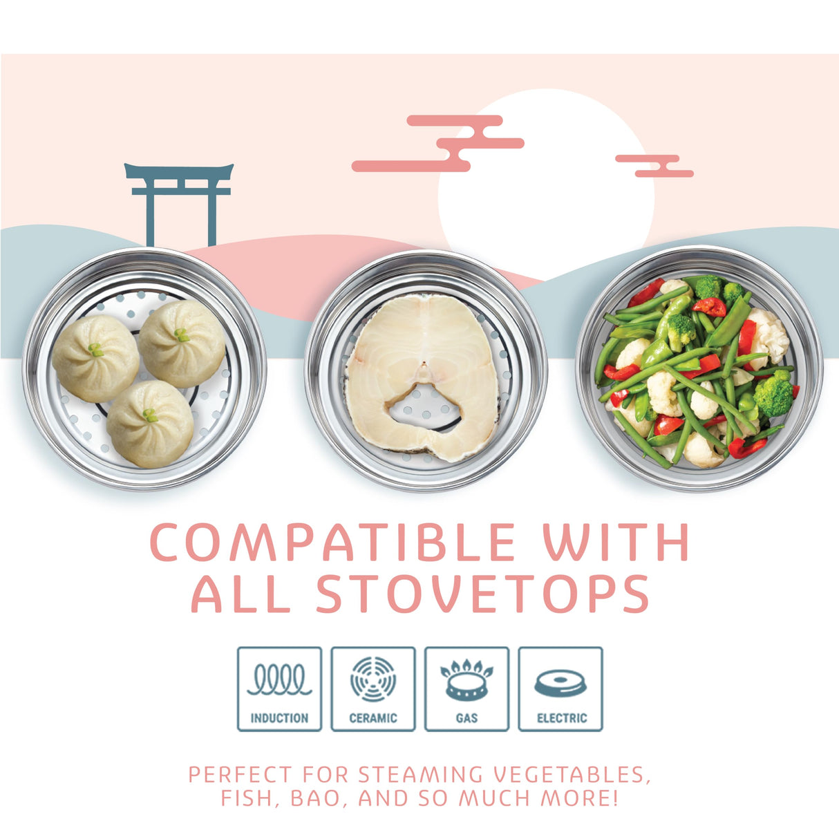 CONCORD 2 Quart Stainless Steel Yukihira Pan with Steamer. Traditional Japanese Saucepan with Wood Handle. Great for Ramen, Tempura pot, Milk, etc. Concord