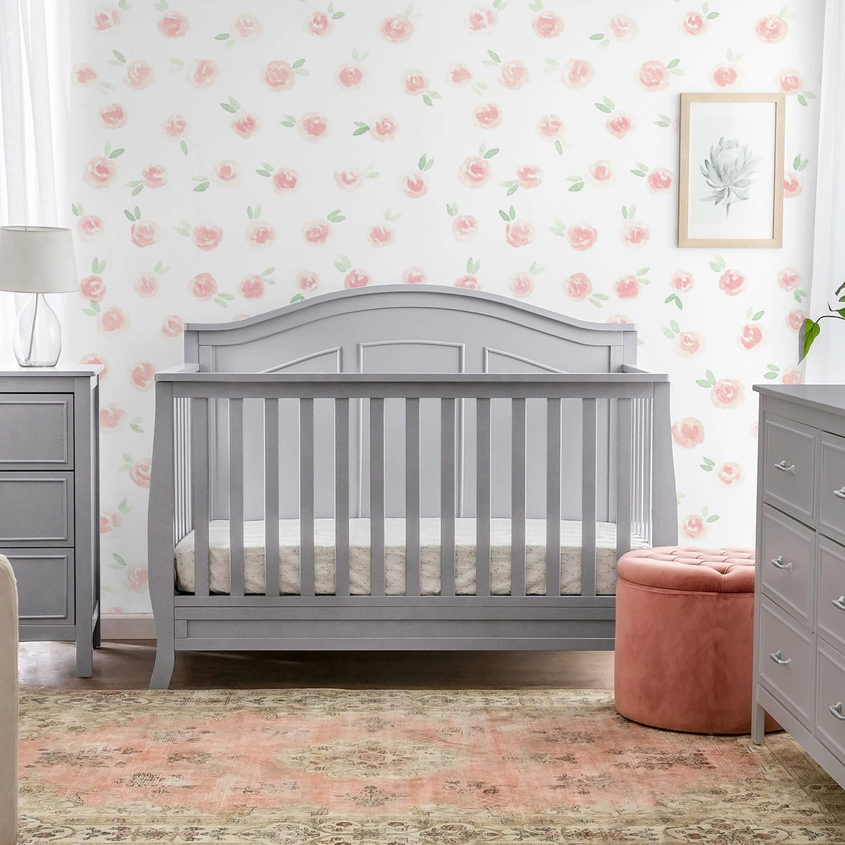 DaVinci Emmett 4-in-1 Convertible Crib in Grey, Greenguard Gold Certified DaVinci