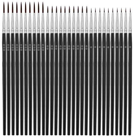 Anezus Tiny Detail Paint Brushes 30 Pcs Fine Paint Brushes Set with 3 Size #0#00#000 Liner Brush for Miniature 40k Model Crafts Watercolor Acrylics Oil - WoodArtSupply