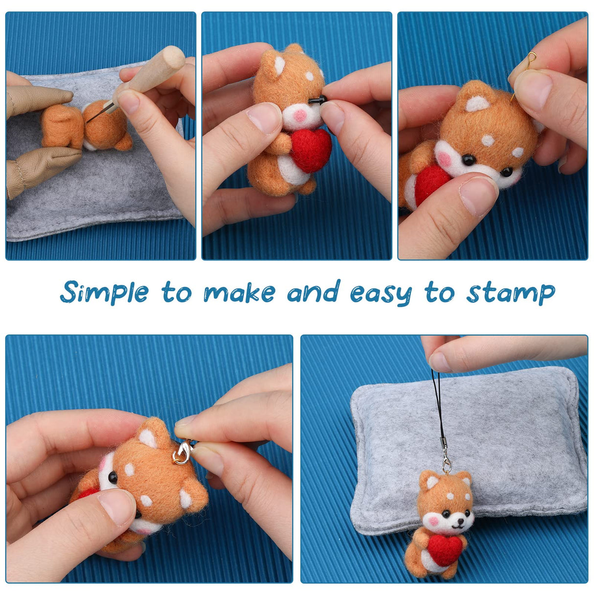 Needle Felting Kit, Needle Felting Starter Kit with Exquisite Green Storage Bag, Wool Roving 18 Colors Set, Needle Wool Felting Tools Kit, Wool Felt Tools for Felted Animal Needle Felting Supplies IMZAY