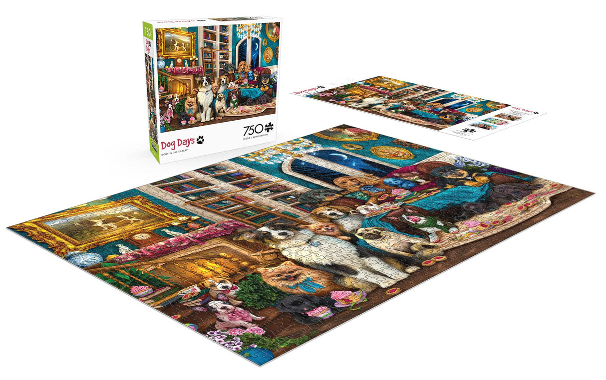 Buffalo Games - Brigid Ashwood - Dogs in The Library - 750 Piece Jigsaw Puzzle for Adults -Challenging Puzzle Perfect for Game Nights - Finished Size is 24.00 x 18.00 Buffalo Games