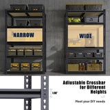 ZEUKMXOO Garage Shelving, 2400 LBS Metal Storage Shelves, 12" x 28'' x 60'' Heavy Duty Shelf, Adjustable Shelving Rack, Standing Shelf Units, Shelves for Garage Storage ZEUKMXOO