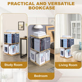 Qriocioa 360° Rotating Acrylic Bookshelf - Stylish 2-Tier Corner Storage Rack for Home and Playroom Qriocioa