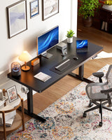 HUANUO 71 x 30 inch Electric Standing Desk, Powerful Brushless Motor Large Height Adjustable Table, 4 Memory Preset Sit Stand Up Desk, Home Office Computer Table with Thick T-Shaped Frame HUANUO