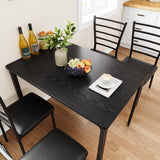 GarveeHome 5-Piece Kitchen Dining Room Table Chair Set for Small Space, Indoor Modern Dinette Set for 4, Square Dinner Table Set for Dinette, Breakfast, Black GarveeHome