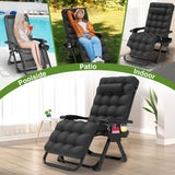 Suteck Zero Gravity Chair, Reclining Camping Lounge Chair w/Removable Cushion, Upgraded Lock and Cup Holder, Reclining Patio Chairs Folding Recliner for Indoor and Outdoor Suteck