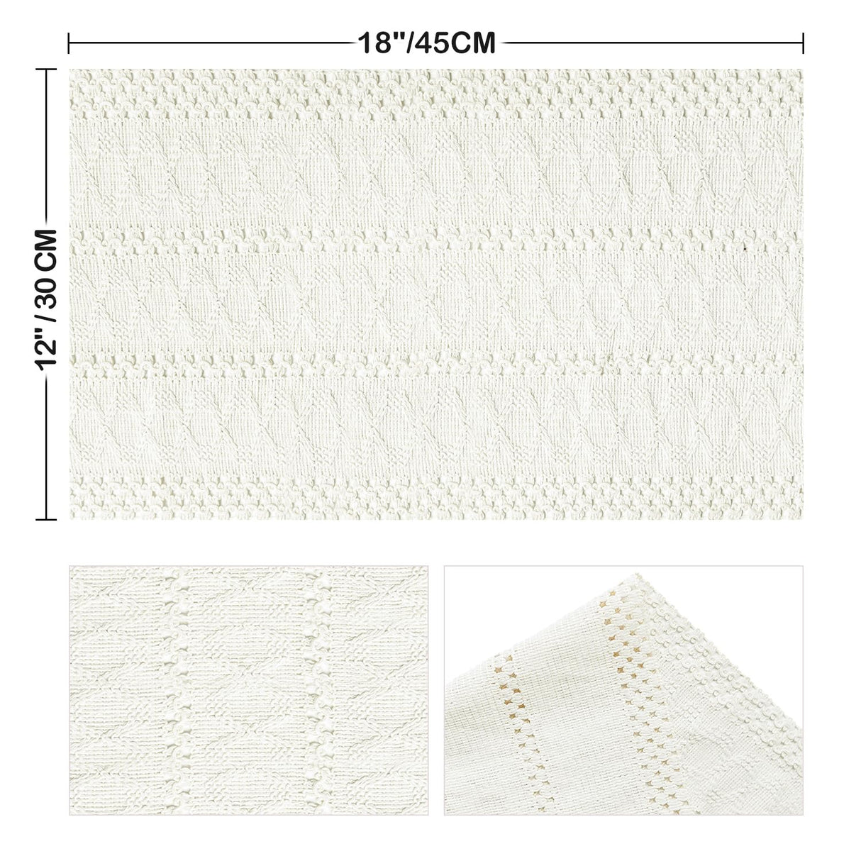 Artoid Mode Beige Farmhouse Woven Rustic Hollow Placemats Set of 4,12x18 Inch Seasonal Holiday Table Mats Party Kitchen Dining Decoration Artoid Mode