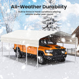 12x20 Carport, Heavy Duty Metal Car Port, All-Weather Protection, Easy Assembly for Cars, Trucks, Boats, Tractors, and Outdoor Storage fuzzy-bird