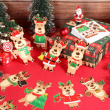 Dianelhall 50 Pcs Christmas Reindeer Craft Kit for Kids DIY Christmas Ornaments Craft Kit Fun Make Your Own Christmas Reindeer Sticker Accessories Craft Project for Xmas Tree Home Class Decoration Dianelhall