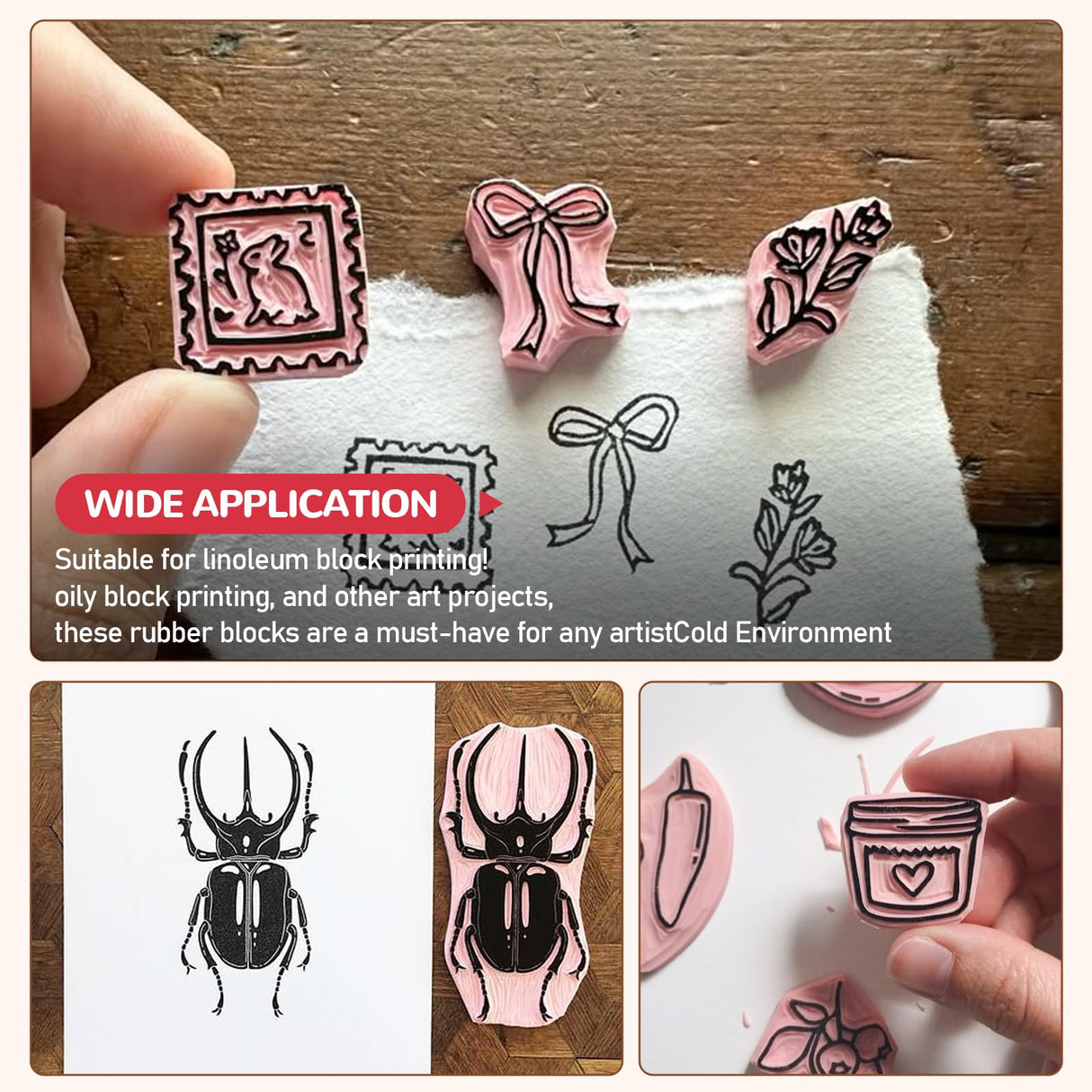 Rubber Stamp Making Kit Best Linoleum Block Kit Rubber Stamp Carving Block Complete Crafting Set for DIY Stamp Carving Craft Hobby Knife QLGQLG