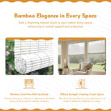 Radiance Cordless Bamboo Roman Shades for Windows - Bamboo Blinds for Semi-Private Light Control - Easy to Lift & Fold Up Window Shades - White - 39" W x 64" L - (2215338E) Radiance