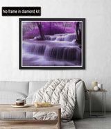 Diymood DIY 5D Diamond Painting Kits for Adults Purple Woods Waterfall - Diamond Art Kits for Adults | Full Drill Round | Crystal Mosaic Picture | Beginner | Home Wall Decor | 40x50cm (16x20inch) Diymood