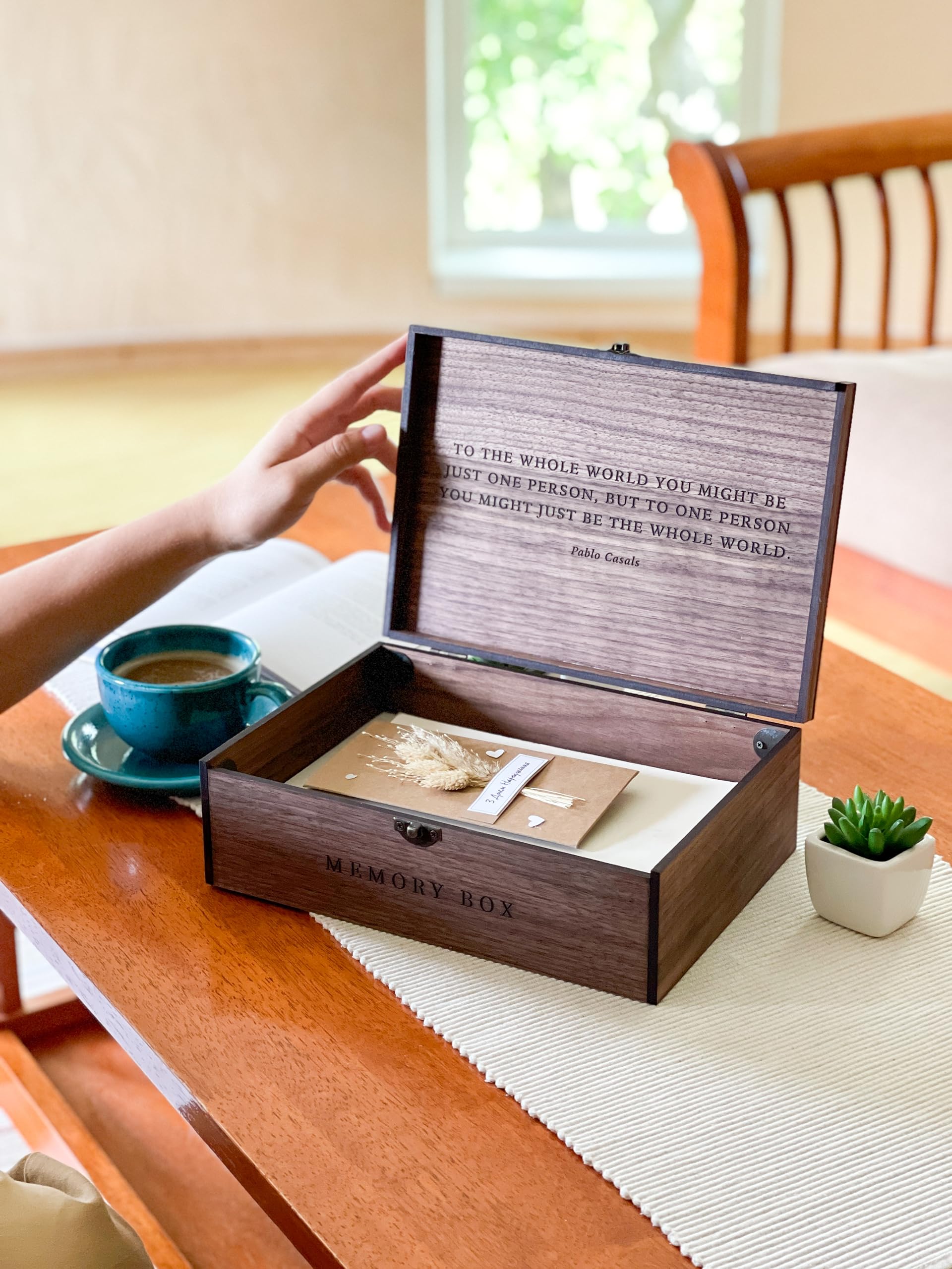 Personalized wooden name box for memories, keepsake - Christmas gift, present for Him, Boyfriend, Boy, Guy, Groomsmen, Friend for Birthday (Walnut) - WoodArtSupply