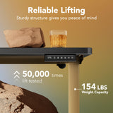 HUANUO 32" Small Electric Standing Desk Adjustable Height, 4 Memory Height Settings, Sit Stand Up Desk for Home Office & Computer Workstation, Black and Gold Frame HUANUO