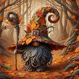Autumn Forest Gnome Tree Diamond Art Kits for Adults, 5D Diamond Painting Kits for Adults Beginners, DIY Full Round Drill Diamond Dot Painting Gem Art Kits for Adult, Home Wall Decor 13.8x13.8 Inch VCLKDIY