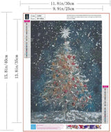 Christmas Tree 5D Diamond Painting Kits For Adults-Winter Snowflake Diamond Art Kits For Beginner,DIY Full Round Drill Diamond Dots Paintings With Gem Art Crafts For Adults,Home Wall Decor12x16inch ZQEATRY