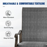 UDPATIO Patio Swivel Dining Chairs Set of 4, Outdoor Swivel Chairs High Back with All Weather Textilene Metal Rocking Frame for Lawn Garden Backyard, Dark Gray UDPATIO