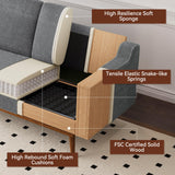 Vipbear 65.4" Loveseat Sofa Grey Corduroy Couch, Mid-Century Modern Small Couches for Living Room, Bedroom, Office, Comfy Sofa with Spring Cushion, Solid Wood Frame, Tool-Free Assembly Vipbear