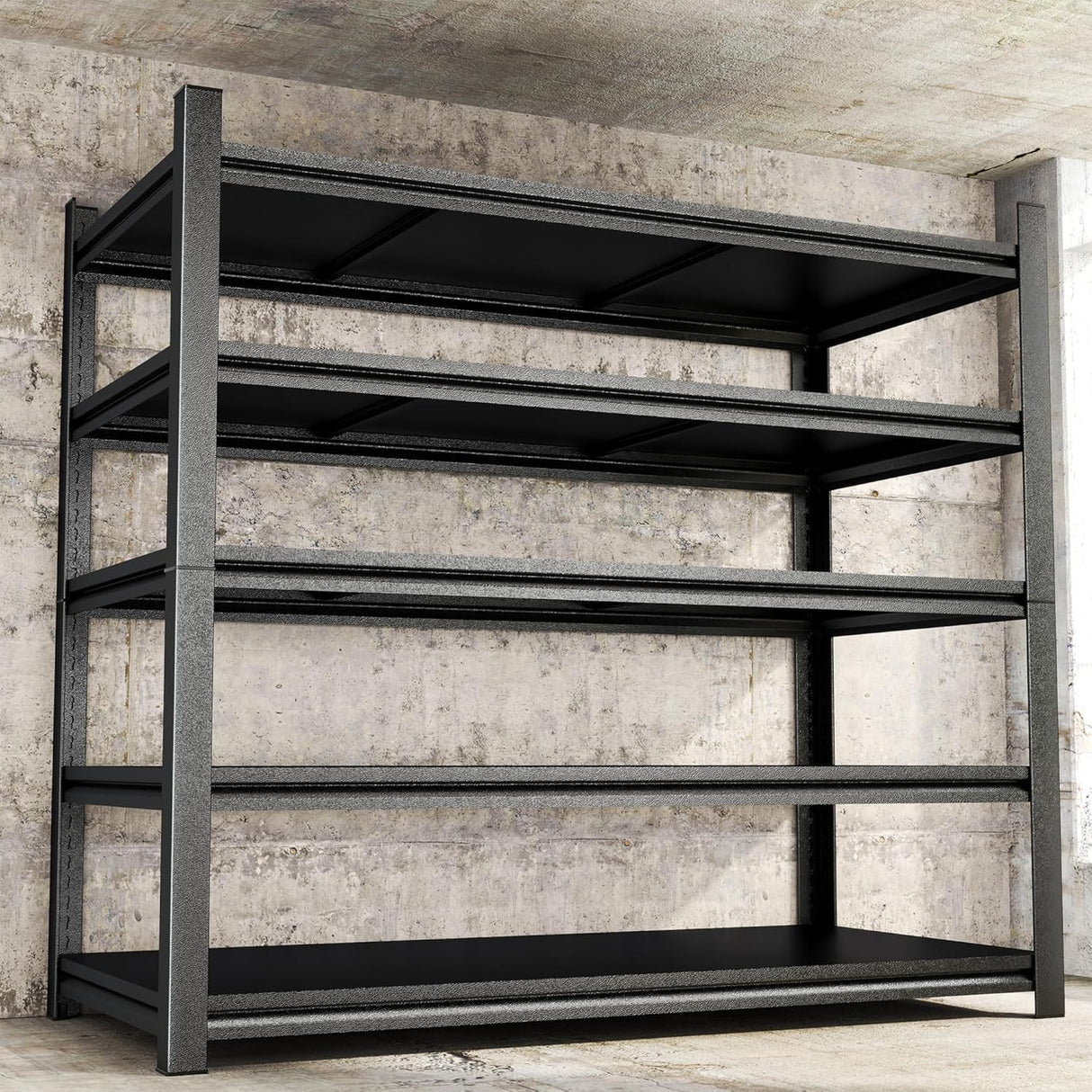 OECSO 5000LBS Storage Shelves Heavy Duty 72" H Garage Shelving Units 5 Tier Adjustable Metal Utility Rack Shelf,Large Industrial Shelves,for Shop,Warehouse,Basement,Outdoor,72" H x 48" W x 24" D OECSO