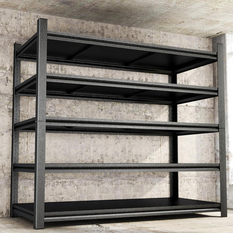 OECSO 5000LBS Storage Shelves Heavy Duty 72" H Garage Shelving Units 5 Tier Adjustable Metal Utility Rack Shelf,Large Industrial Shelves,for Shop,Warehouse,Basement,Outdoor,72" H x 48" W x 24" D OECSO