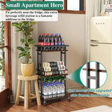 OKZEST 4-Tier Liquor Cabinet with Wine Rack, Mini Bar Cart for Home, Small Liquor Bar for Alcohol, Rolling Kitchen Serving Cart on Wheels, Wine Drink Cart for Party, Bar Stand for Small Space OKZEST