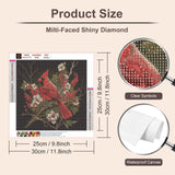 Anuver Cardinal Diamond Art Kits for Adult, Bird Round Diamond Painting Kit for Beginners, 5D DIY Full Drill Diamond Gem Craft Painting Home Wall Decoration, 12x12 inch Anuver