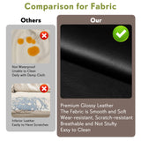 STHOUYN 88” Faux Leather Couch for Living Room, Black Office Couch Small Space, Comfy 3 Seater Couches Leather Sofa with High Backrest (Black) STHOUYN