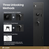 KAER 5 Gun Safe, Quick Access Gun Safe for Rifles and Pistols, Home Gun Rifle Safe with Separate Lock Box, Heavy Duty Large Gun Locker Cabinet with Hooks and Gun Rack for Shotguns, Assembled KAER