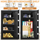 6.0 Cub Large Home Safes Fireproof Wterproof, Anti-theft Fireproof Safe with Programmable Keypad, Spare Keys and Alarm Systerm, Digital Home Security Safe Box for Document Money Medicines Homirxan