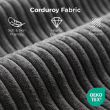 LIKIMIO Convertible Sleeper Sofa Bed Floor Sofa 3-in-1 No Assembly, Foldable Mattress with Corduroy Upholstery Dark Grey, Lounge Loveseat Couch for Living Room Studio Guest Room LIKIMIO